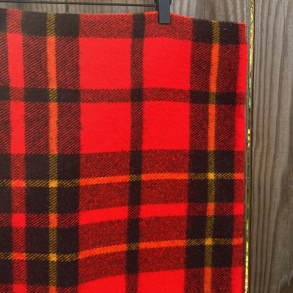 Vintage Bedding Vintage Faribo Red Tartan Plaid Wool Stadium